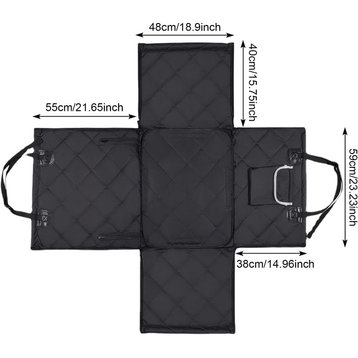 Автомобільний лежак для собак - переноска, чорний, з кріпленнями та ременем безпеки, для малих та середніх собак