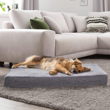 Ортопедичне собаче ліжко з знімним та пральним чохлом, світло-сірий колір, розміри XS