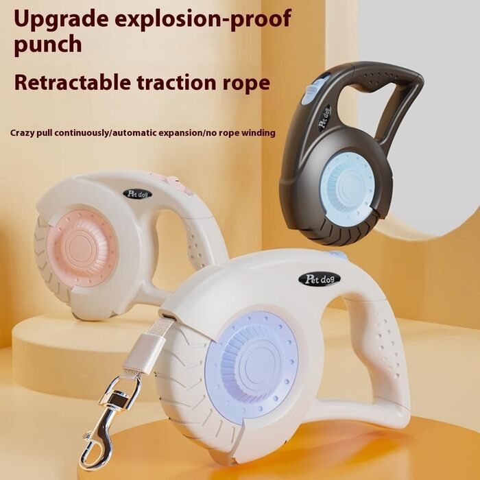 Автоматична висувна поводок для собак, підходить для малих, середніх та великих собак, неслизька ручка, поворот на 360° без перекручування, повід для прогулянок на відкритому повітрі (3 м/5 м) (801 темно-зелений, 3 м)