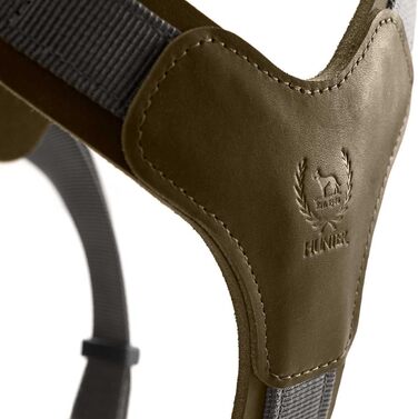 Нашийник для собак HUNTER AALBORG IXED, оливково-сірий, розмір M-L, з натуральної шкіри та нейлону, 5-рівневе регулювання, легкий, з пластиковими застібками, зроблене в Німеччині