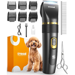 Машинка для стрижки собак Oneisall Leise Hundeschermaschine Upgrade Pro: професійна модель для собак та котів, акумулятор 2000mAh, водонепроникність IPX7, для догляду за шерстю вдома
