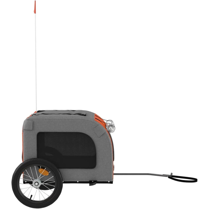 Собачий амулет Oxford з міцним металевим каркасом та PVC-дах, вантажопідйомність до 45 кг - Оранжевий/Сірий Model93830