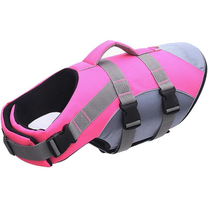 Жилет для собак - рятувальний жилет для плавання, світловідбиваючий, для собак середніх та великих порід, рожевий (L)