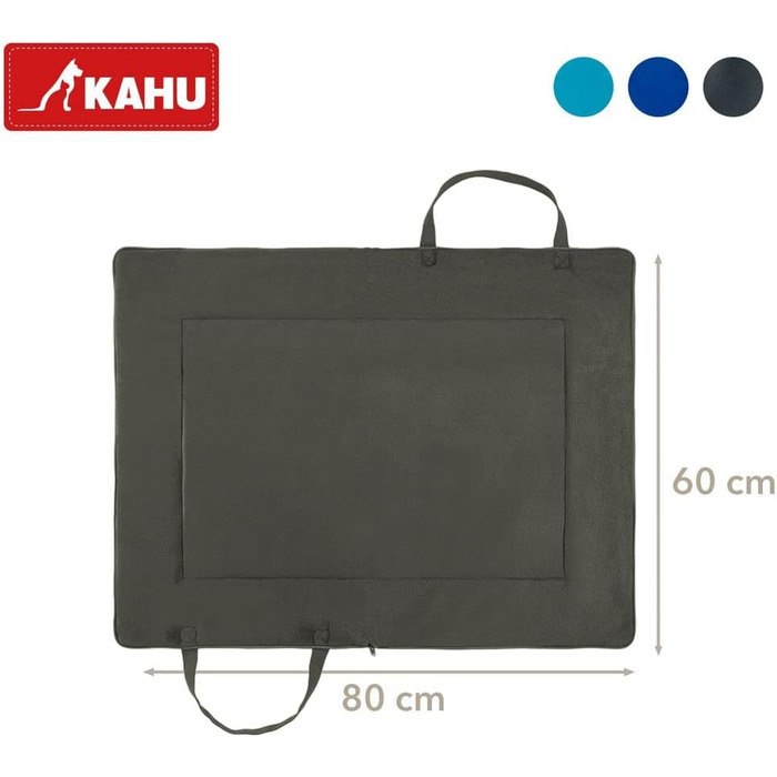 Кімоно® Складаний килимок для собак у подорожах (60x80 см) • Переносний килимок для собак • Подорожній килимок для собак у вигляді сумки • Лежанка для собак з собою • Килимок для собак, що стирається • Колір: Сірий