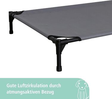 Лежанка для собак Kerbl Vacation Top, сіра, 105x86x75 см, знімний дах, зносостійка, для собак