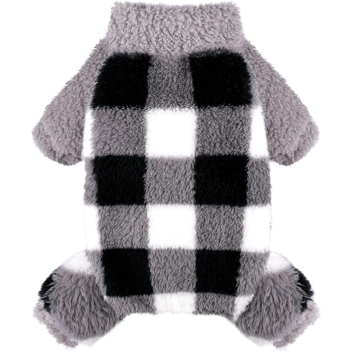 Піжама для собак з коміром-стійкою, флісовий пуловер для собак, зимовий, милий, одяг для маленьких собак, одяг для цуценят, комбінезон для домашніх тварин, чихуахуа, йоркширський тер'єр, одяг для котів (сірий, розмір XS, сірий X-Small)