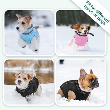 Тепла куртка для собак JUY'S SONG з флісовою підкладкою, без рукавів, з бавовняною основою та нагрудником, світловідбиваючі смуги, для зими/осені, рожевий (для дівчаток), чорний (для хлопчиків)