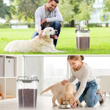 Контейнер для корму для собак та котів, 3,6-5,4 кг, BPA-free, сірий