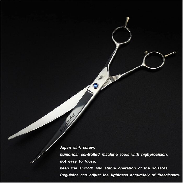 Набір професійних інструментів для грумінгу домашніх тварин RWRAPS 8 дюймів: ножиці, гребінець, прямі та зігнуті ножиці для собак, витончення кісток