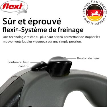 Flexi Giant Plus 8 м рулетка для собак до 25 кг, неонова стрічка, підвищена видимість, міцна та ергономічна система гальмування, чорна