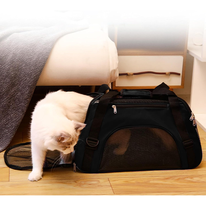 Транспортний бокс для котів, чорний: дихаючий, багатофункціональний, для подорожей та активного відпочинку