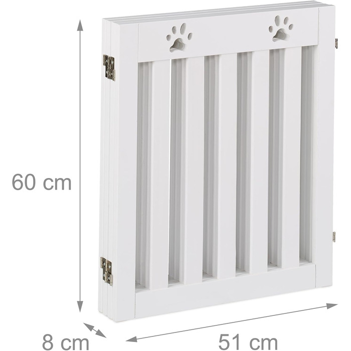 Захисний бар'єр для собак Relaxdays, 60 x 204 см, самостійно встановлюється, складаний, MDF, білий