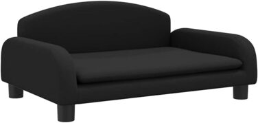 Крісло-ліжко для собак, м'яке ліжко для собак, лежанка для маленьких собак та котів, чорний ковдровий матеріал, 70 x 45 x 30 см