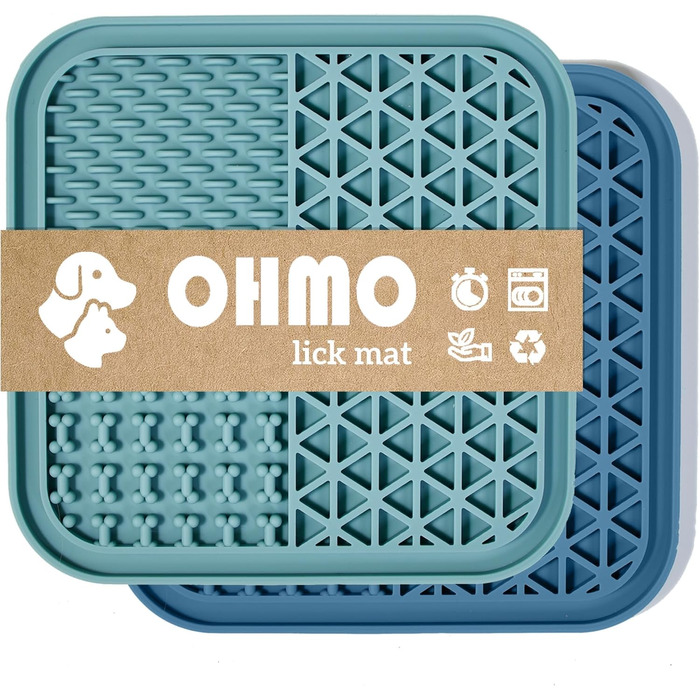 Лежанка-лікувальна килимок OHMO Schleckmatte для собак великих порід, цуценят та котів - 2 шт. Милий дизайн кактуса, для зняття тривоги та повільного годування, харчовий силікон (Кораловий&Вишневий)