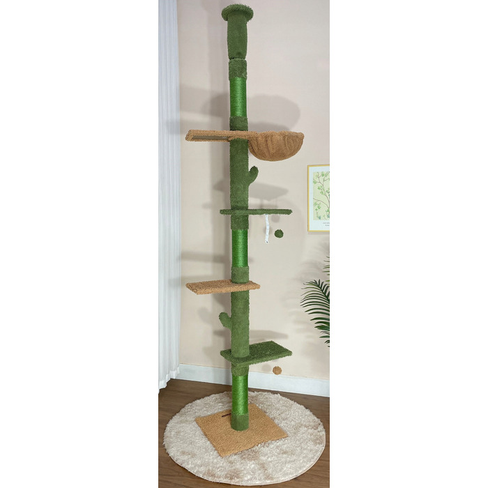 Стельовий дряпак для котів: високий стовпчик-дряпалка з лежаком