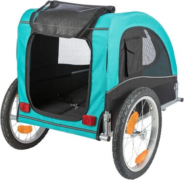 Велосипедний причіп для собак TRIXIE Limited Edition, чорний/бірюзовий, 80x75x86 см, до 30 кг