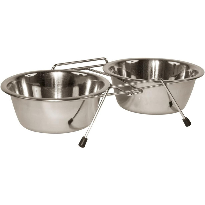 Підставка для мисок для тварин Kerbl, 2x1800 мл, нержавіюча сталь, для котів та собак