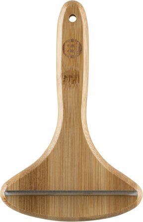 Щітка Mikki для собак та котів з бамбуковою ручкою, видаляє підшерсток та линяючу шерсть, нержавіюча сталь