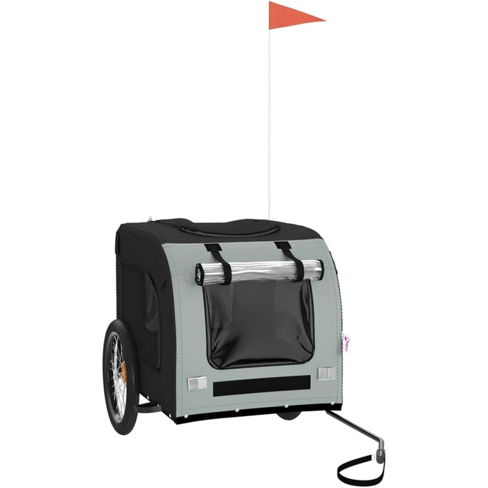 Festnight Причіп для велосипеда, переноска для собак, вантажний причіп для велосипеда, 45 кг, сірий та чорний, 69 x 133.5 x 73.5 см