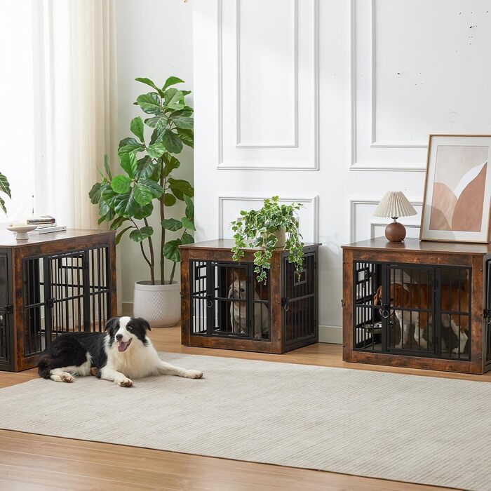 Меблі-клітка для собак Gardner Pet: вольєр-будиночок для дому, вінтажний коричневий, L 99 x B 65 x H 69 см