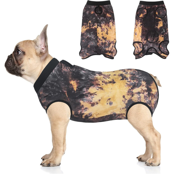 Корсет для собак після операції, після кастрації/стерилізації, дихаючий, анти-витік ран, м'який, регульований, XL (Tie-Dye, Medium)