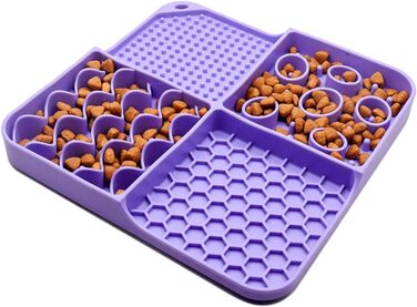 Лежак-ліжечко для собак і котів Kowaku з силіконовим ліжечком для ласощів, фіолетовий