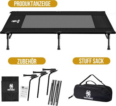 OneTigris лежанка для собак Outdoor, піднята лежанка 21 см, 130x70 см, зручна та дихаюча, міцна, легко миється, для кемпінгу, чорна L