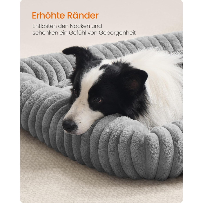 Feandrea Крізь для собак, великий ортопедичний лежак для собак, знімний лежак для собак, м'який лежак для собак, м'яка підстилка, 91 x 68 x 18 см, PGW312GD01 (XL (106 x 75 x 20 см), Taubengrau)