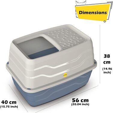 Лоток для котів Cat Centre Katzenklo XL з кришкою, Hop-In, Top Entry, сірий, 56 x 40 x 38 см