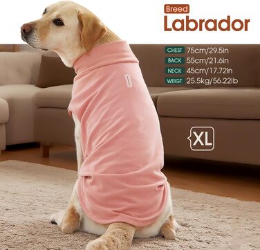 Теплий пуховик для собак Kuoser, флісова жилетка для собак східного типу, для середніх собак (M, Рожевий)