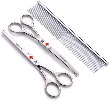 Набір професійних ножиць для грумінгу тварин, нержавіюча сталь, 6.0 дюймів, 6.5 дюймів, вигнуті ножиці, безпечні закруглені кінчики