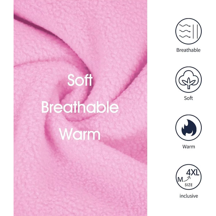 Теплий флісовий світшот-худі IECOii для великих собак, рожевий, 4XL. Комфортний пуловер з капюшоном для холодних днів, підходить для доберманів та інших великих порід.