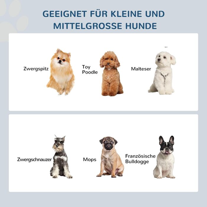 Підвищений годівниця для собак PawHut з 2 мисками, нержавіюча сталь, 900 мл, для маленьких собак і котів, білий, 44 x 24 x 15 см