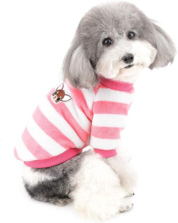 Теплий зимовий пуловер для собак ZUNEA, тепла флісова куртка для цуценят, стильний светр для дівчаток та хлопчиків, рожевий, розмір L (2XL)