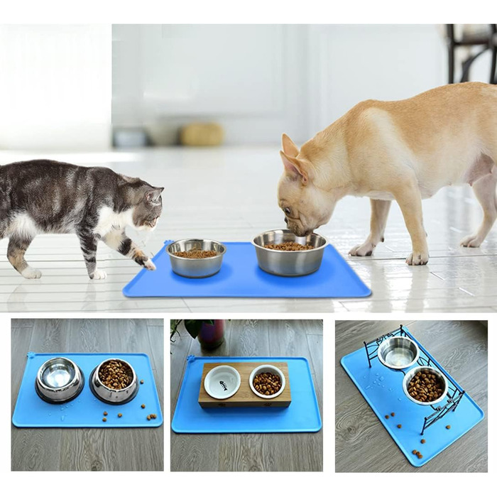 Підкладка під миски для собак та котів Fressnapf, силіконова, водовідштовхувальна, антиковзаюча, 47x30 см, сіра