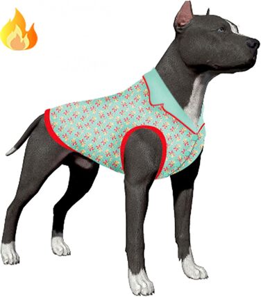 Теплий светр для лабрадора LovinPet 2XL, вінтажний принт, гіпоалергенний одяг для великих собак