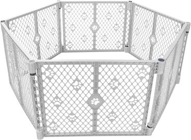 Вольєр для собак MYPET з 8 панелей, сірий, довговічний, UV-стійкий, портативний, регульований, зручний дизайн
