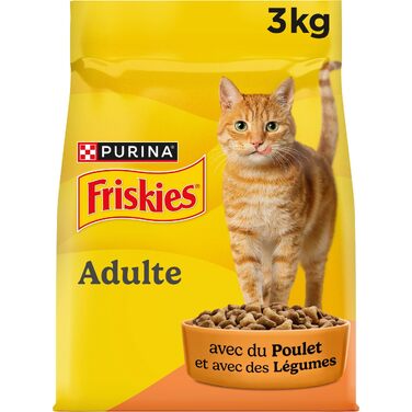 Сухий корм для дорослих котів Friskies з куркою та овочами, повнораціонний, 3 кг
