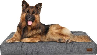 Ліжко для собак DOGGY, прямокутне, матрац, лежанка, кошик, для маленьких собак, [XL] 120 x 90 см, антрацит