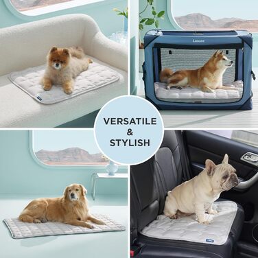 Килимок охолоджуючий для собак середнього розміру Bedsure – 73,5 x 53,3 см, миючий, для котів та собак, QMAX>0,5, літнє переносне лежак для цуценят, антиковзаюча літня лежанка для собак, перлинно-сірий