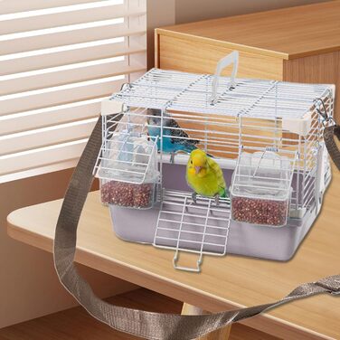 Транспортна переноска для птахів Vogeltransportbox - зручна та міцна переноска для хвилястих попугаїв, корел, та інших дрібних птахів (сіра)