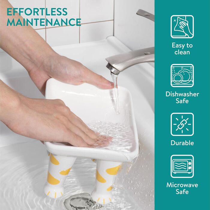 Набір мисок для котів Navaris 2 шт. - 400 мл - підняті миски для котів - станція годування - дизайн лапки