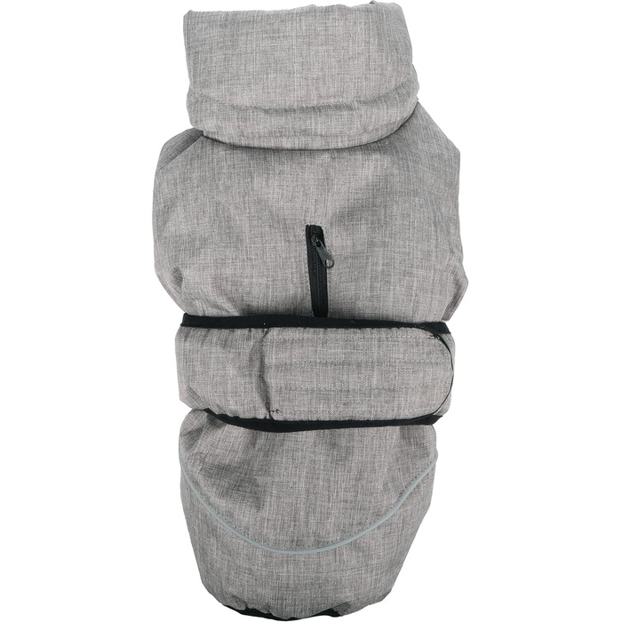 Зимовий одяг для собак Flamingo Iglu Grey – 50 см – теплий, модний, водовідштовхуючий, з ізотермічною підкладкою, з відбиваючими елементами, захист грудей та живота, отвір для повідка, сірий, L