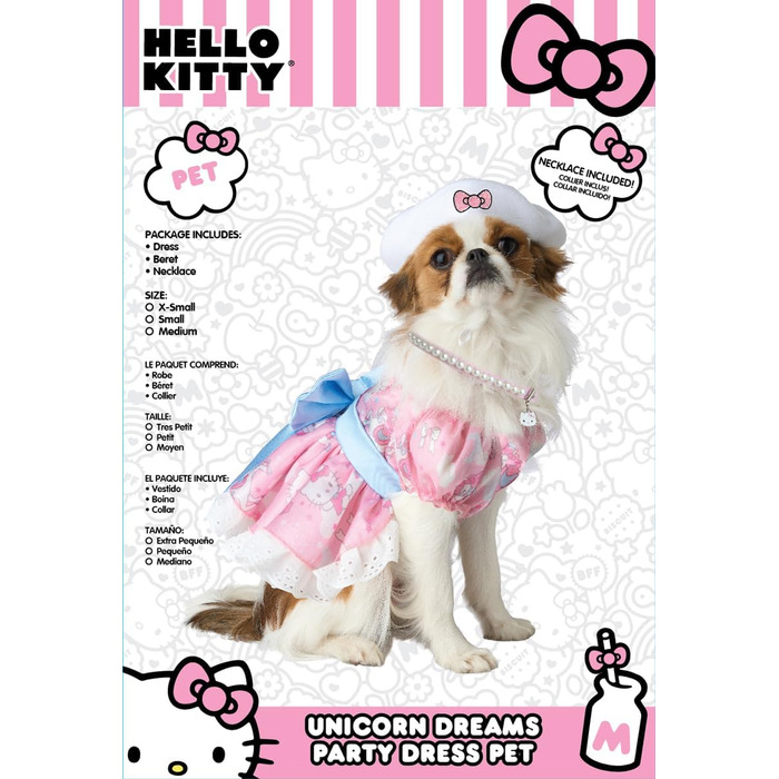 Костюм для собаки Hello Kitty Unicorn Dreams, рожевий, розмір S