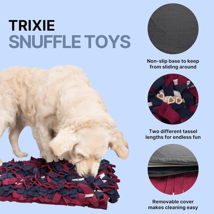 TRIXIE Інтерактивний килимок-головоломка для собак «Schnüffelteppich», 50x34 см – іграшка для розвитку інтелекту та пошукових навичок