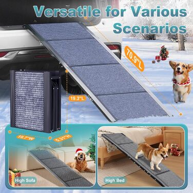 Східці для собак у автомобіль Meulbaty: 180 см x 51 см, складані, антиковзні, для собак до 113 кг