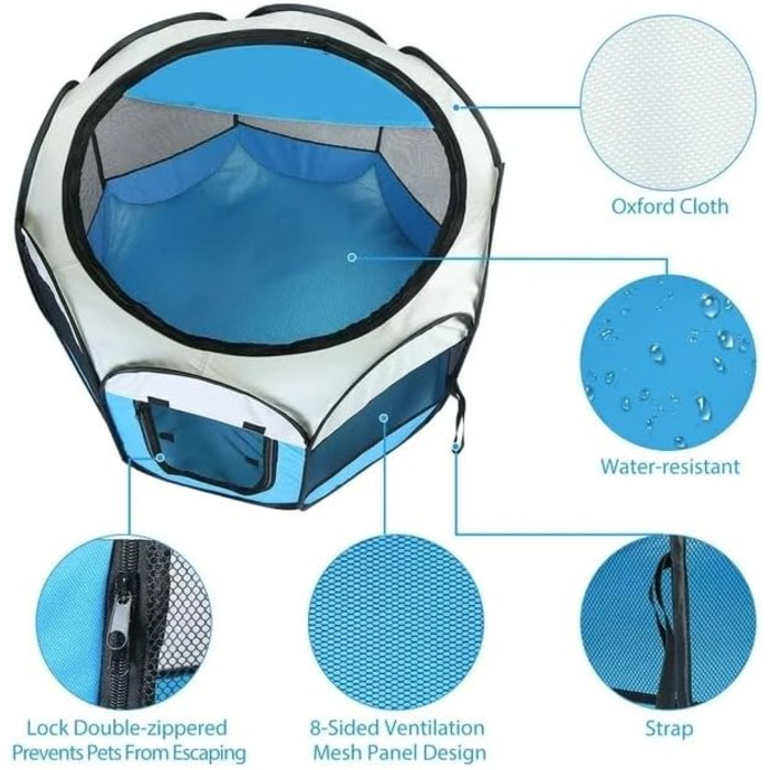 Кішка-бігове колесо Floving для домашніх тварин, складане, для використання в приміщенні та на вулиці, 8 прикрас, водонепроникне (M)