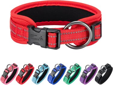 Нашийник для собак EXCELLENT ELITE SPANKER з PU матеріалу, з пряжкою, регульований, для малих, середніх та великих собак, чорний, червоний, синій (RED-L)