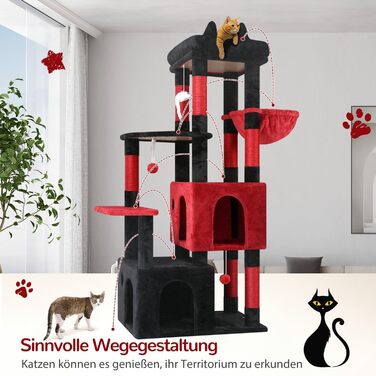 Драбина для котів Globlazer XL, Готичний стиль, сірий, 156 см, з будиночком та кігтеточками