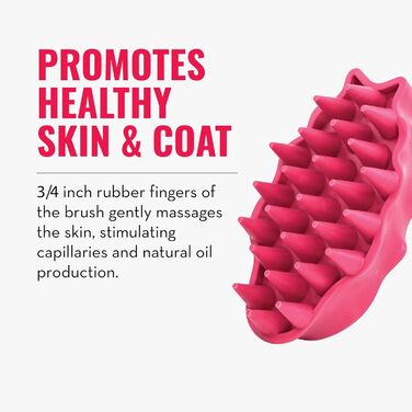 KONG ZoomGroom - щітка для грумінгу та миття собак, великі породи (червона)